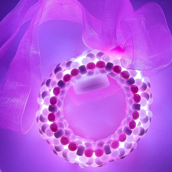 LASR Sugar Pop Light Up Ribbon Rave Kandi Bracelet - Picture 3 of 5